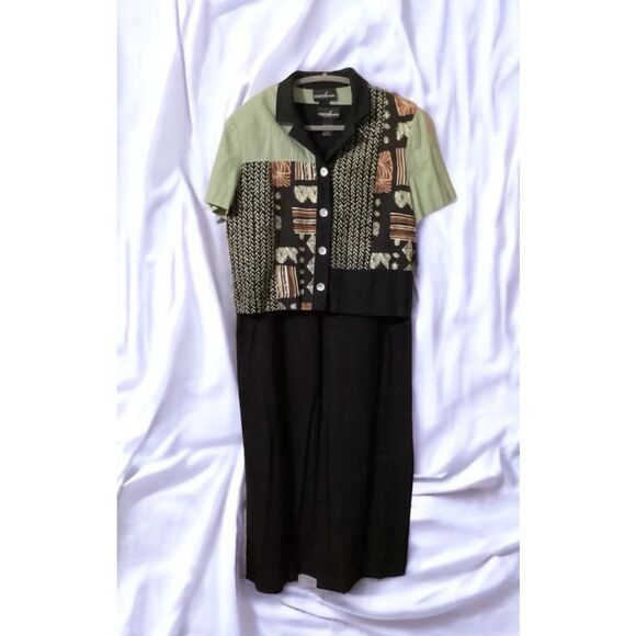 Vintage Positive Attitude Linen Blend Maxi Dress Set 16 - Picture 10 of 10